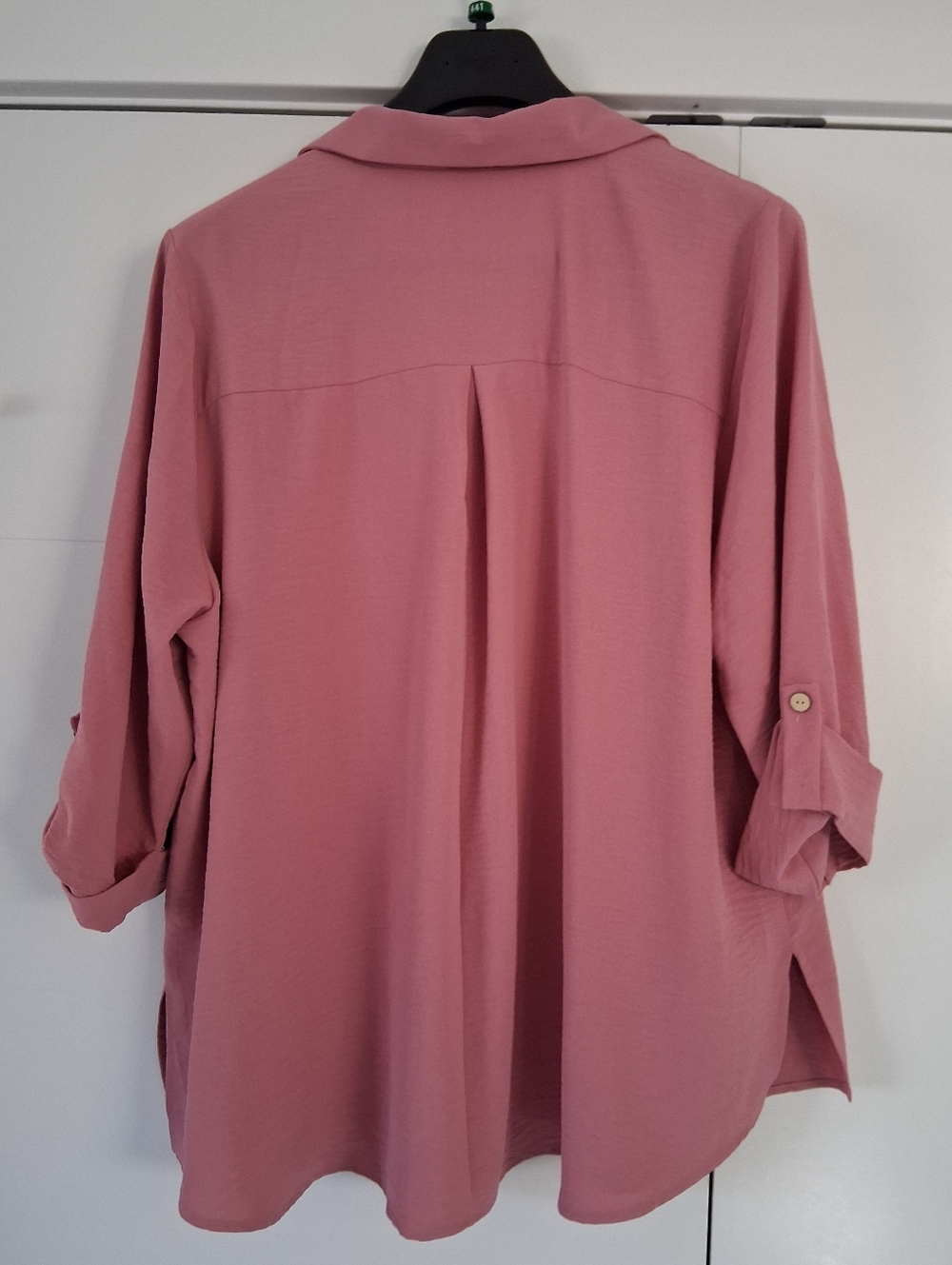 Naïf Montreal/ Mauve Pink Cork Button Up Blouse/ Crepe Material/ Size US 2X - Picture 3 of 13